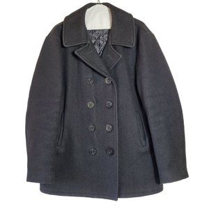 SCHOTT NYC US 740N PEA COAT SIZE 42 BLACK